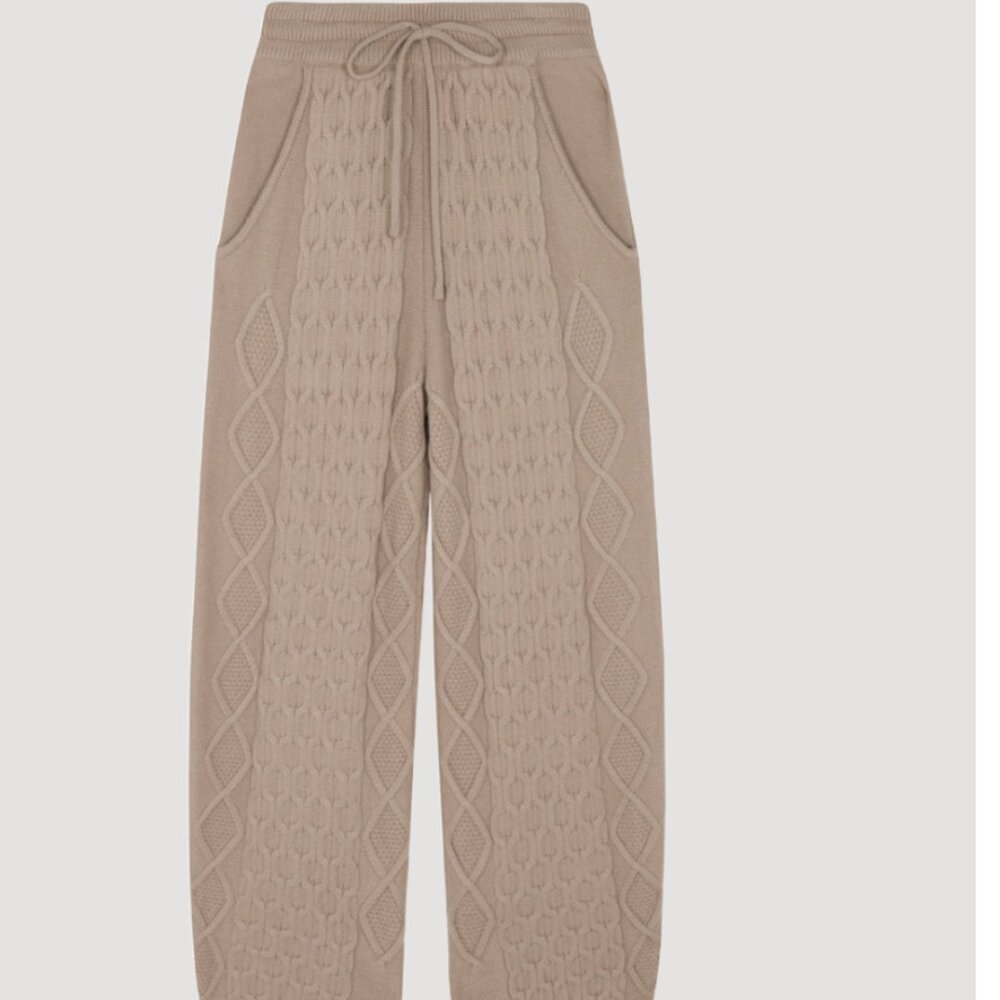 Ellandeem SET-  Annie Cable Knit Sweater & Annie Barrel Crop Knit Pant - Picture 2 of 6